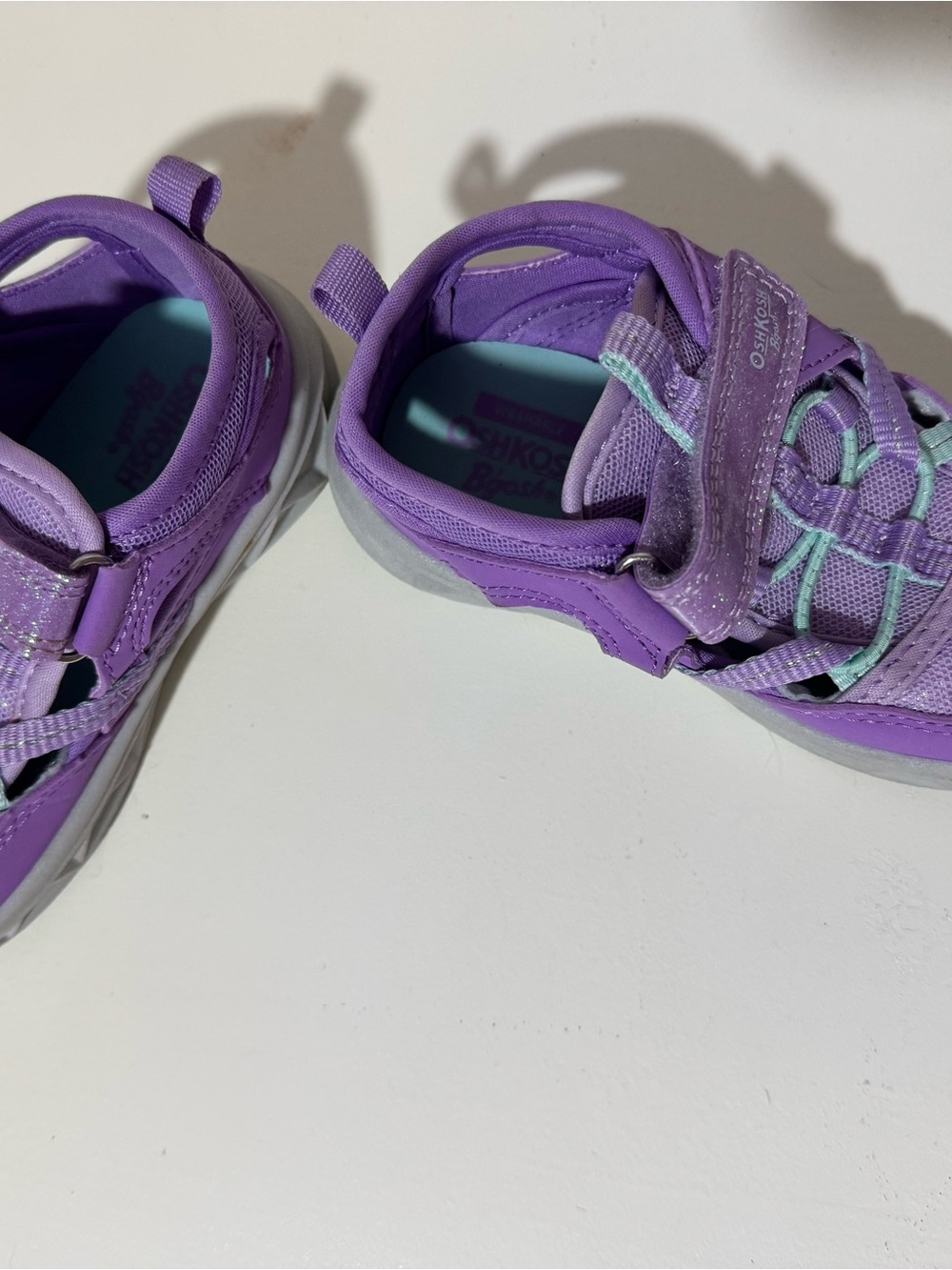 OshKosh B'gosh Purple and Teal Kids' Hook-and-Loop Sandals